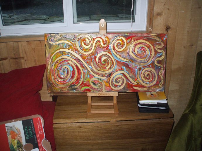 Tiny Table with painting drying