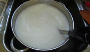 The last bit of blending and the soap is ready to use!  