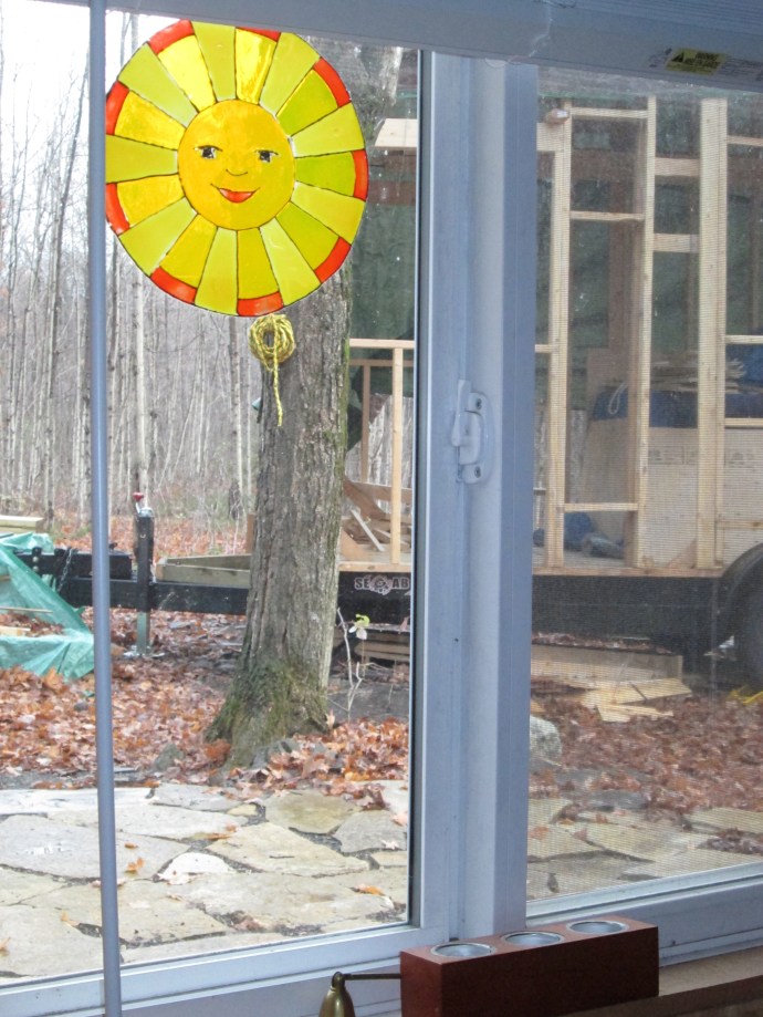 Out the North Window Guillaume's house is being built.