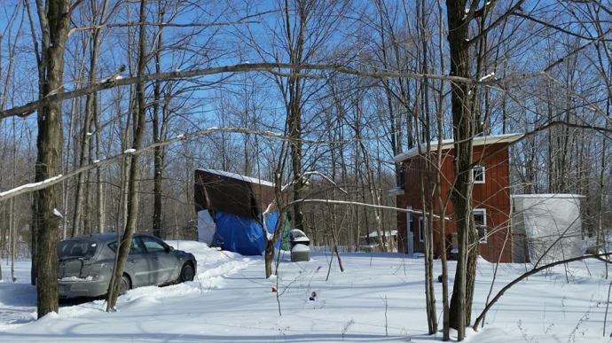 Guillaume checking in on our houses - photo credit Guillaume Corbin