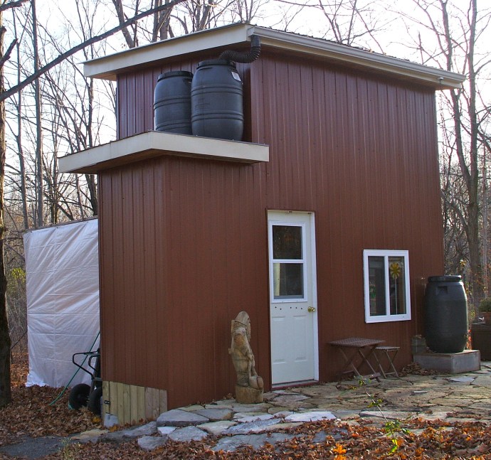 Tiny House Ontario has three rain barrels.  These meet most of my water needs.